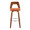 Trilogy 30" Mid-Century Modern Fixed Height Barstool with Swivel in Walnut and Orange Fabric- Set of 2 — front view