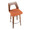 Trilogy 30" Mid-Century Modern Fixed Height Barstool with Swivel in Walnut and Orange Fabric- Set of 2 — lifestyle photo 1