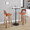 Trilogy 30" Mid-Century Modern Fixed Height Barstool with Swivel in Walnut and Orange Fabric- Set of 2 — lifestyle photo 2