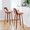 Trilogy 30" Mid-Century Modern Fixed Height Barstool with Swivel in Walnut and Orange Fabric- Set of 2 — lifestyle photo 3