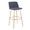 Toriano 30" Contemporary Fixed-Height Barstool with Swivel in Blue Fabric and Gold Metal with Round Footrest- Set of 2 — product view