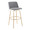 Toriano 30" Contemporary Fixed-Height Barstool with Swivel in Grey Fabric and Gold Metal with Round Footrest- Set of 2 — product view