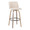 Toriano 30" Contemporary Fixed-Height Barstool with Swivel in Light Grey Wood and Cream Noise Fabric with Round Black Metal Footrest- Set of 2 — product view