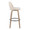 Toriano 30" Contemporary Fixed-Height Barstool with Swivel in Light Grey Wood and Cream Noise Fabric with Round Black Metal Footrest- Set of 2 — side view