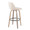 Toriano 30" Contemporary Fixed-Height Barstool with Swivel in Light Grey Wood and Cream Noise Fabric with Round Black Metal Footrest- Set of 2 — rear three-quarter view