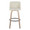 Tintori bar stool in Whitewashed Wood, Cream Fabric, Black Metal, front view, featuring swivel and wood frame