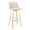 Toriano 30" Contemporary Fixed-Height Barstool with Swivel in Natural Wood and Cream Noise Fabric with Round Chrome Metal Footrest- Set of 2 — product view