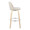 Toriano 30" Contemporary Fixed-Height Barstool with Swivel in Natural Wood and Cream Noise Fabric with Round Chrome Metal Footrest- Set of 2 — side view