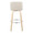 Toriano 30" Contemporary Fixed-Height Barstool with Swivel in Natural Wood and Cream Noise Fabric with Round Chrome Metal Footrest- Set of 2 — back view