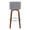 Tintori bar stool in Walnut Wood, Grey Fabric, Chrome Metal, back view, featuring swivel and wood frame