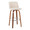 Tintori bar stool in Walnut Wood, Cream Noise Fabric, Chrome Metal, product view, featuring swivel and wood frame