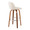 Tintori bar stool in Walnut Wood, Cream Noise Fabric, Chrome Metal, back and side view, featuring swivel and wood frame