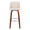Tintori bar stool in Walnut Wood, Cream Noise Fabric, Chrome Metal, front view, featuring swivel and wood frame