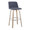 Toriano 30" Contemporary Fixed-Height Barstool with Swivel in Whitewashed Wood and Blue Fabric with Round Chrome Metal Footrest- Set of 2 — product view