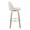Tintori bar stool in Whitewashed Wood, Cream Noise Fabric, Chrome Metal, side view, featuring swivel and wood frame
