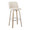 Toriano 30" Contemporary Fixed-Height Barstool with Swivel in Whitewashed Wood and Cream Noise Fabric with Round Chrome Metal Footrest- Set of 2 — product view