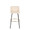 Toriano 30" Contemporary Fixed-Height Barstool with Swivel in Cream Faux Leather and Black Metal with Round Gold Footrest- Set of 2 — front view
