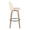Toriano 30" Contemporary Fixed-Height Barstool with Swivel in Light Grey Wood and Cream Faux Leather with Round Black Metal Footrest- Set of 2 — side view