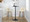 Toriano 30" Contemporary Fixed-Height Barstool with Swivel in Light Grey Wood and Cream Faux Leather with Round Black Metal Footrest- Set of 2 — lifestyle photo 4