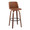 Toriano 30" Mid-Century Modern Fixed-Height Barstool with Swivel in Walnut Wood and Camel Faux Leather with Round Black Metal Footrest- Set of 2 — product view