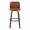 Toriano 30" Mid-Century Modern Fixed-Height Barstool with Swivel in Walnut Wood and Camel Faux Leather with Round Black Metal Footrest- Set of 2 — front view