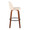 Tintori bar stool in Walnut Wood, Cream PU, Black Metal, side view, featuring swivel and metal footrest