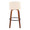 Tintori bar stool in Walnut Wood, Cream PU, Black Metal, back view, featuring swivel and metal footrest