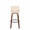 Tintori bar stool in Walnut Wood, Cream PU, Black Metal, front view, featuring swivel and metal footrest