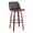 Toriano 30" Mid-Century Modern Fixed-Height Barstool with Swivel in Walnut Wood and Grey Faux Leather with Round Black Metal Footrest- Set of 2 — product view