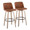 Tintori bar stool in Whitewashed Wood, Camel PU, Black Metal, coordinated set view, featuring swivel and wood frame