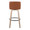 Tintori bar stool in Whitewashed Wood, Camel PU, Black Metal, back view, featuring swivel and wood frame