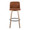 Tintori bar stool in Whitewashed Wood, Camel PU, Black Metal, front view, featuring swivel and wood frame