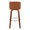Tintori bar stool in Walnut Wood, Camel PU, Chrome Metal, back view, featuring swivel and wood frame