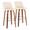 Toriano 30" Mid-Century Modern Fixed-Height Barstool with Swivel in Walnut Wood and Cream Faux Leather with Round Chrome Metal Footrest- Set of 2 — pair view
