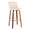 Toriano 30" Mid-Century Modern Fixed-Height Barstool with Swivel in Walnut Wood and Cream Faux Leather with Round Chrome Metal Footrest- Set of 2 — product view
