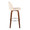 Toriano 30" Mid-Century Modern Fixed-Height Barstool with Swivel in Walnut Wood and Cream Faux Leather with Round Chrome Metal Footrest- Set of 2 — side view