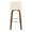 Toriano 30" Mid-Century Modern Fixed-Height Barstool with Swivel in Walnut Wood and Cream Faux Leather with Round Chrome Metal Footrest- Set of 2 — back view