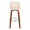 Toriano 30" Mid-Century Modern Fixed-Height Barstool with Swivel in Walnut Wood and Cream Faux Leather with Round Chrome Metal Footrest- Set of 2 — front view