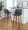 Tintori bar stool in Walnut Wood, Grey PU, Chrome Metal, featuring swivel and wood frame