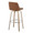 Tintori bar stool in Chrome Metal, Whitewashed Wood, Camel PU, back and side view, featuring swivel and wood frame