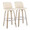 Toriano 30" Contemporary Fixed-Height Barstool with Swivel in Whitewashed Wood and Cream Faux Leather with Round Chrome Metal Footrest- Set of 2 — pair view
