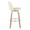 Toriano 30" Contemporary Fixed-Height Barstool with Swivel in Whitewashed Wood and Cream Faux Leather with Round Chrome Metal Footrest- Set of 2 — side view