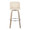 Toriano 30" Contemporary Fixed-Height Barstool with Swivel in Whitewashed Wood and Cream Faux Leather with Round Chrome Metal Footrest- Set of 2 — front view