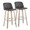 Tintori bar stool in Whitewashed Wood, Grey PU, Chrome Metal, coordinated set view, featuring swivel and wood frame