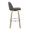 Toriano 30" Contemporary Fixed-Height Barstool with Swivel in Whitewashed Wood and Grey Faux Leather with Round Chrome Metal Footrest- Set of 2 — side view