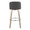 Toriano 30" Contemporary Fixed-Height Barstool with Swivel in Whitewashed Wood and Grey Faux Leather with Round Chrome Metal Footrest- Set of 2 — back view