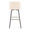 Toriano 30" Contemporary Fixed-Height Barstool with Swivel in Black Metal and Cream Faux Leather with Square Gold Metal Footrest- Set of 2 — back view