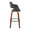 Vintage Flair bar stool in Walnut Wood, Black Metal, Charcoal Fabric, side view, featuring swivel and wood frame