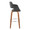 Vintage Flair bar stool in Walnut Wood, Chrome Metal, Charcoal Fabric, side view, featuring swivel and wood frame