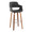 Vintage Flair bar stool in Walnut Wood, Chrome Metal, Charcoal Fabric, product view, featuring swivel and wood frame
